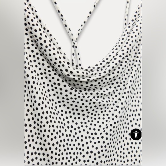 Zara strappy back cowl neck polka dot maxi slip dress NWT - Picture 3 of 8